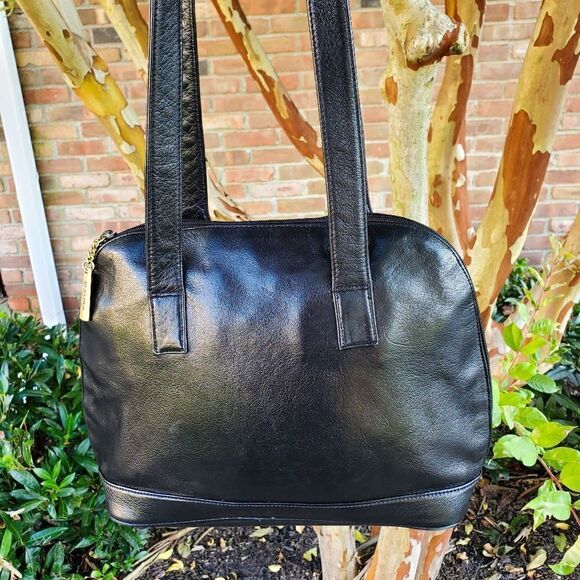 Vintage PERLINA New York Drop Handle Leather Shoulder Bag - Picture 11 of 14